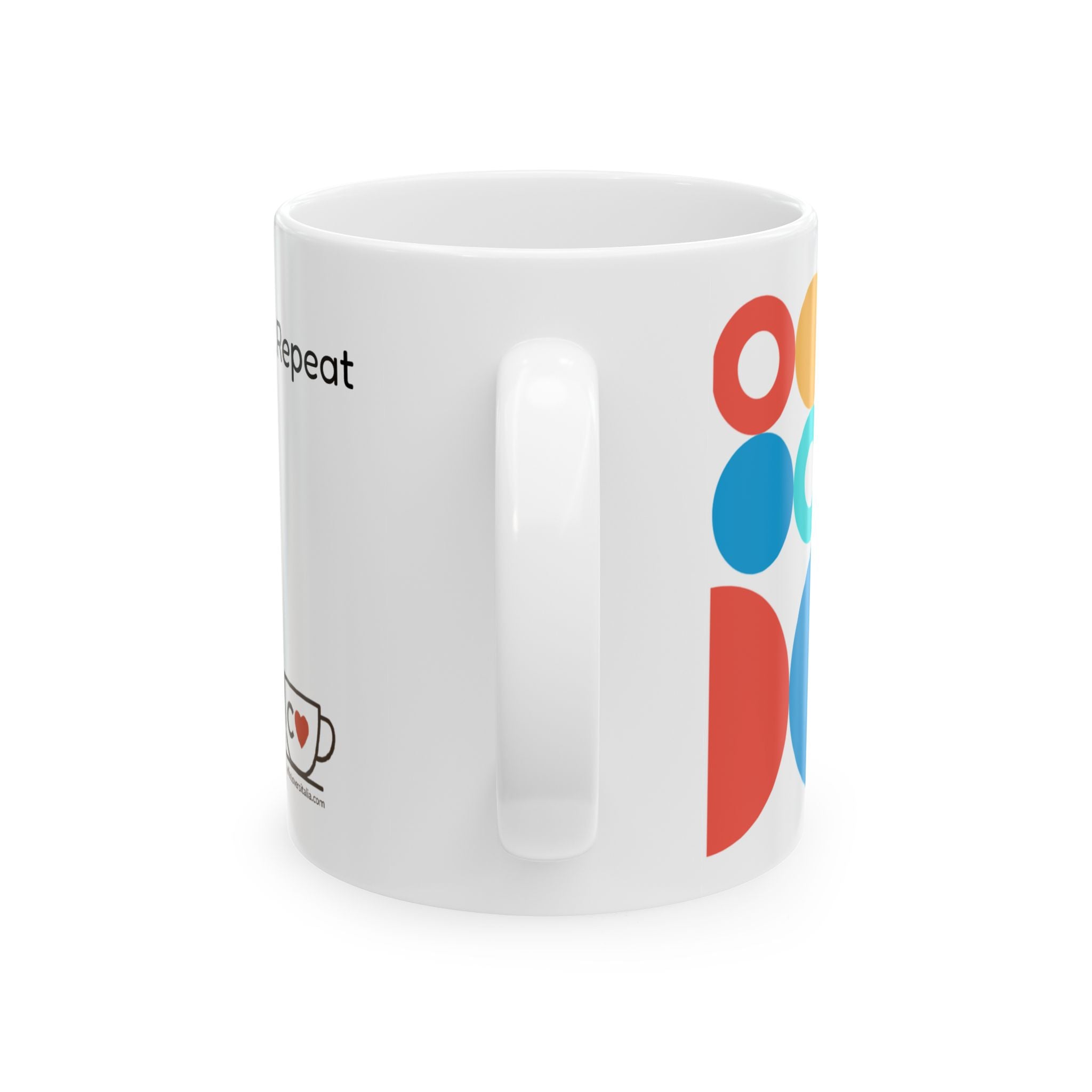 Tazza in ceramica bianca Think. Sip. Repeat.