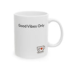 Tazza in Ceramica Bianca-Good Vibes Only