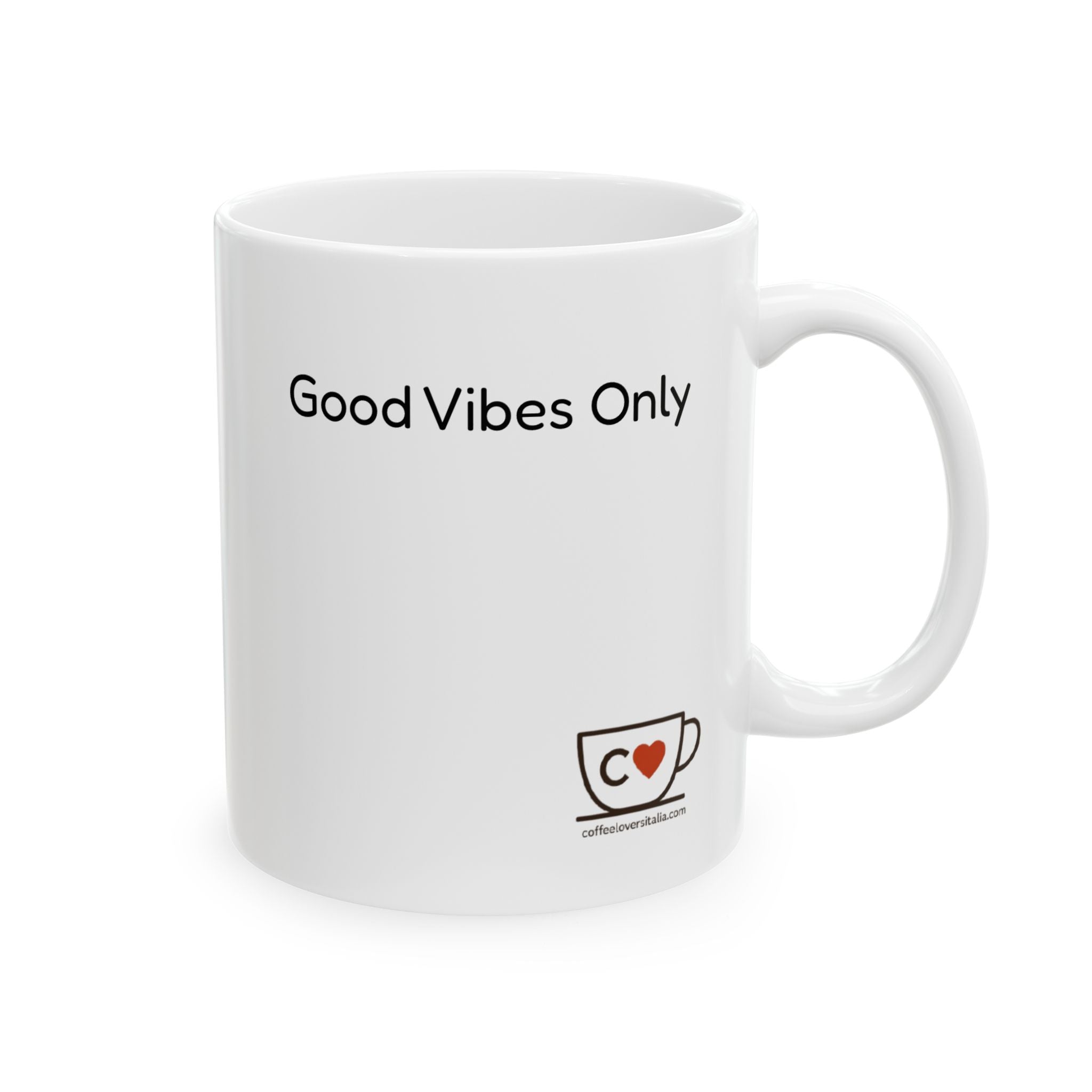 Tazza in Ceramica Bianca-Good Vibes Only