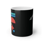 Tazza (Mug) in ceramica bianca su stampa nera con scritta good vibes only 330 ml con disegno geometrico colorato